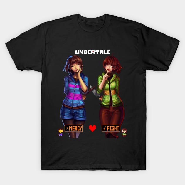 Undertale Frisk and Chara T-Shirt by PuddingzZ